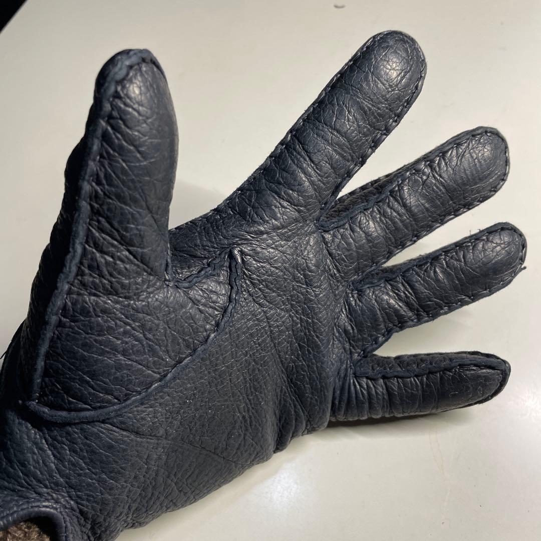 MEROLA ペッカリー革 ブラック（黒色）ライニングなし　サイズ約８