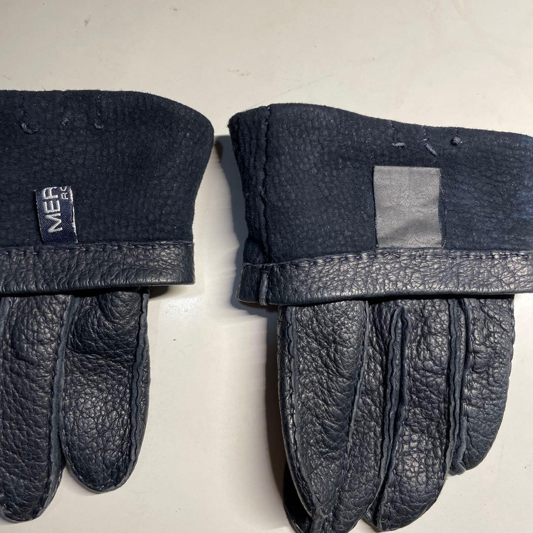 MEROLA ペッカリー革 ブラック（黒色）ライニングなし　サイズ約８