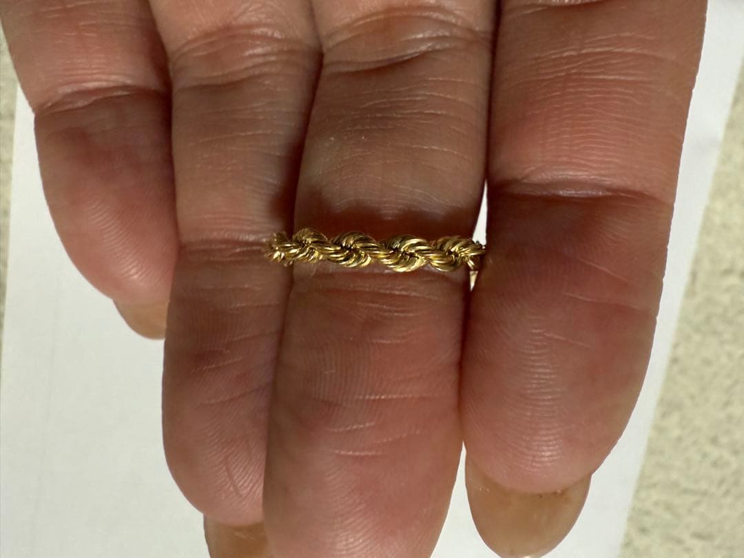 k18 ロープチェーン リング