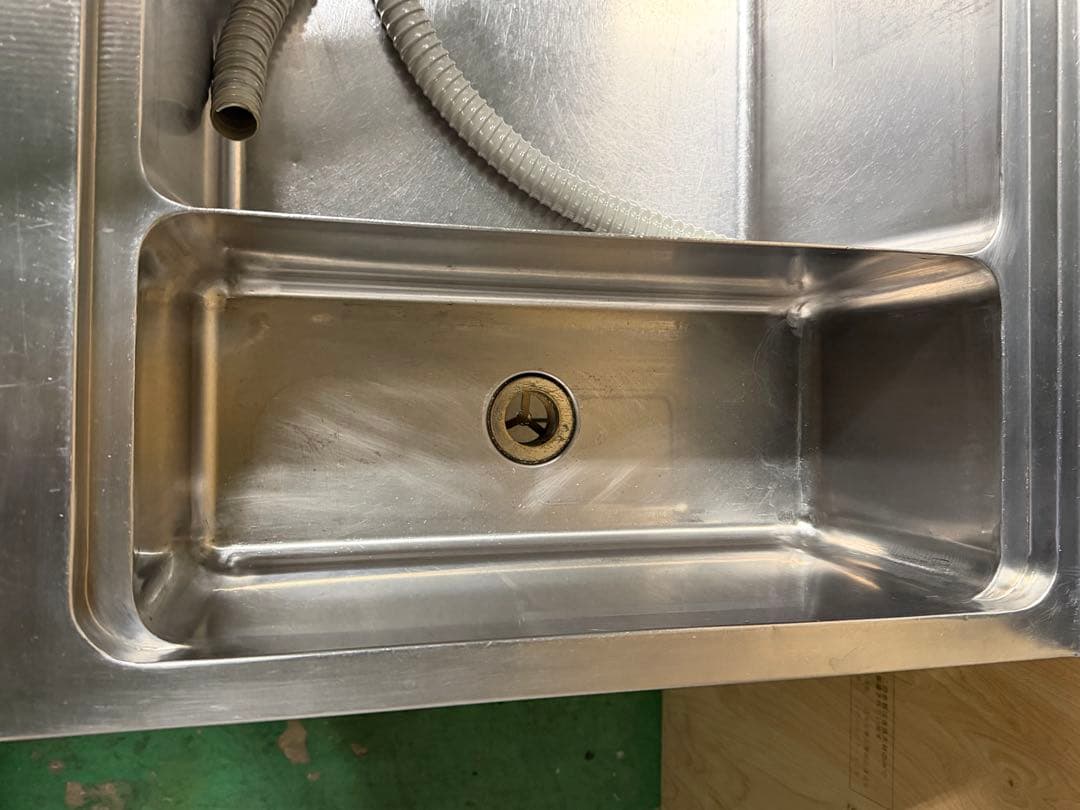 マルゼン左側ソルイドシンクゴミ籠付き 1100x650x810(+150)