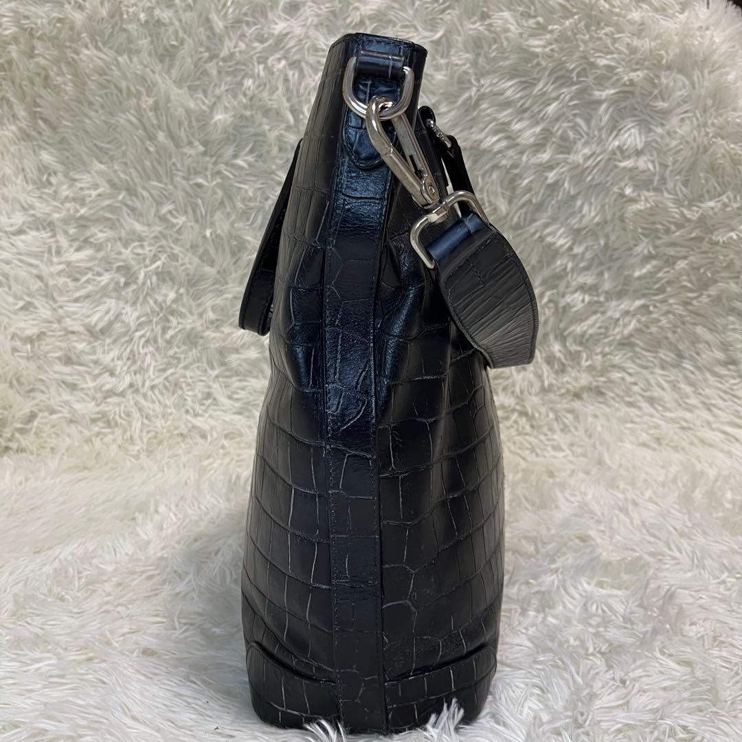 Daniel&Bob ビジネスバッグ クロコ型押し 2way ダークネイビー