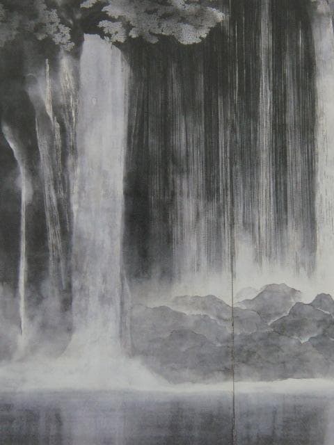 平川敏夫、【瀑布白糸】、希少な額装用画集より、新品額装付