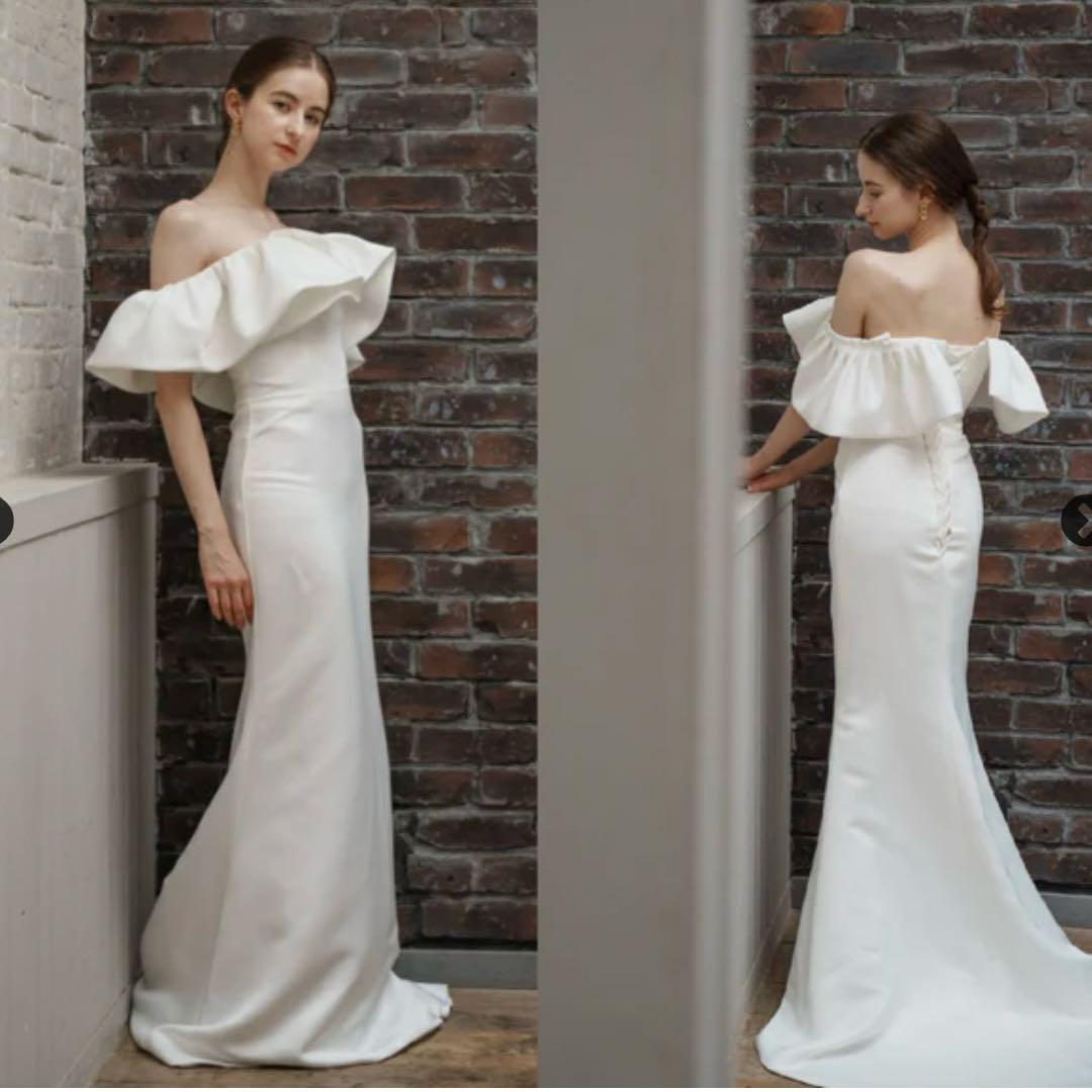 【最安値】ドレスプロダクション　ウェディングドレス　オフショルダー