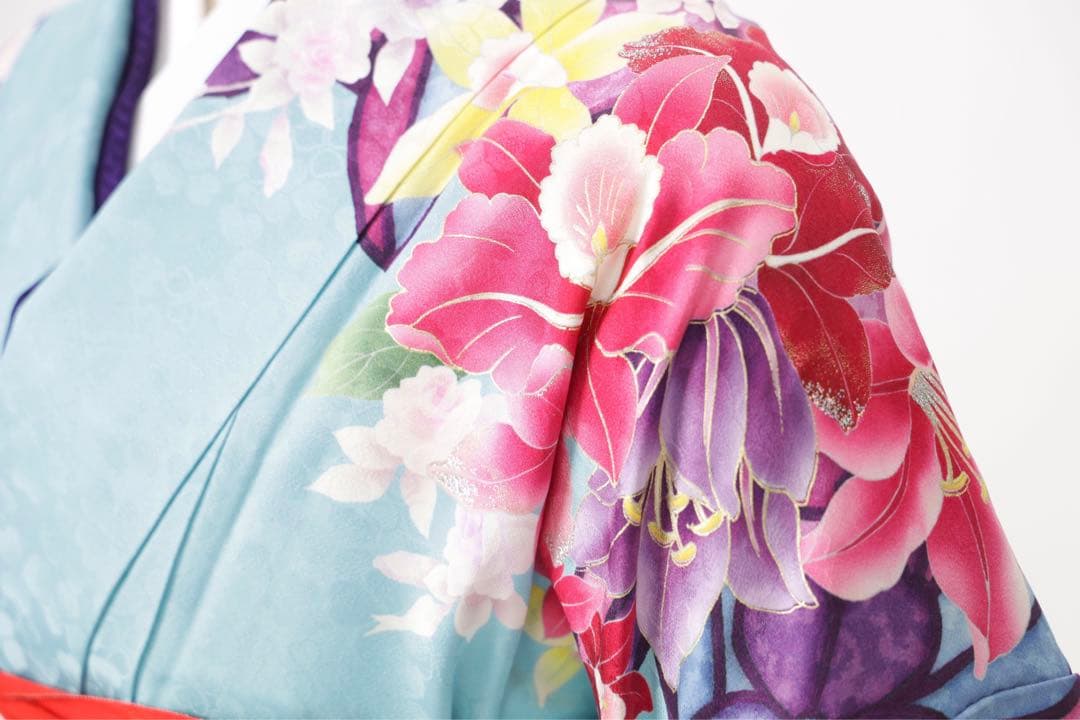 振袖2L 水色　トールサイズ　着物のみ