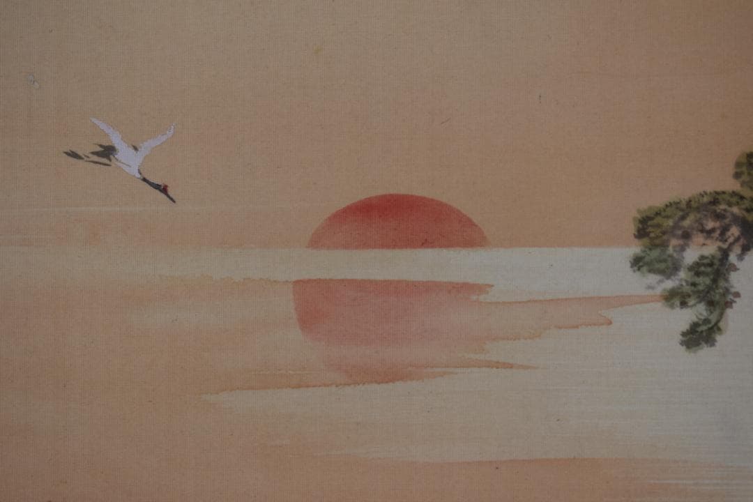 琴浦/蓬莱山図/祝事山水図/掛軸☆宝船☆Z-448