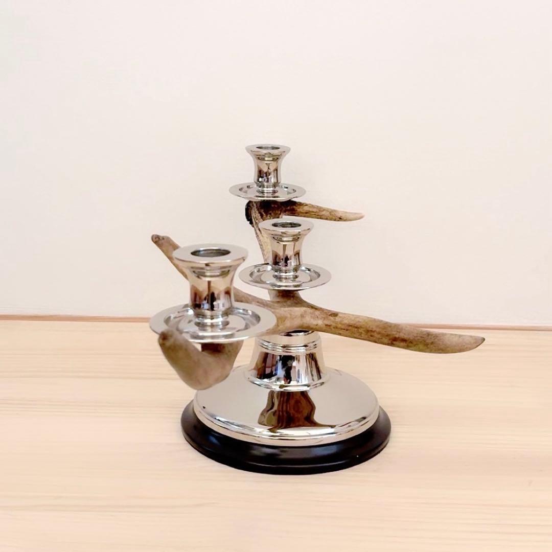 ラルフローレン 鹿角 キャンドルスティック 3灯 アンティーク コレクション