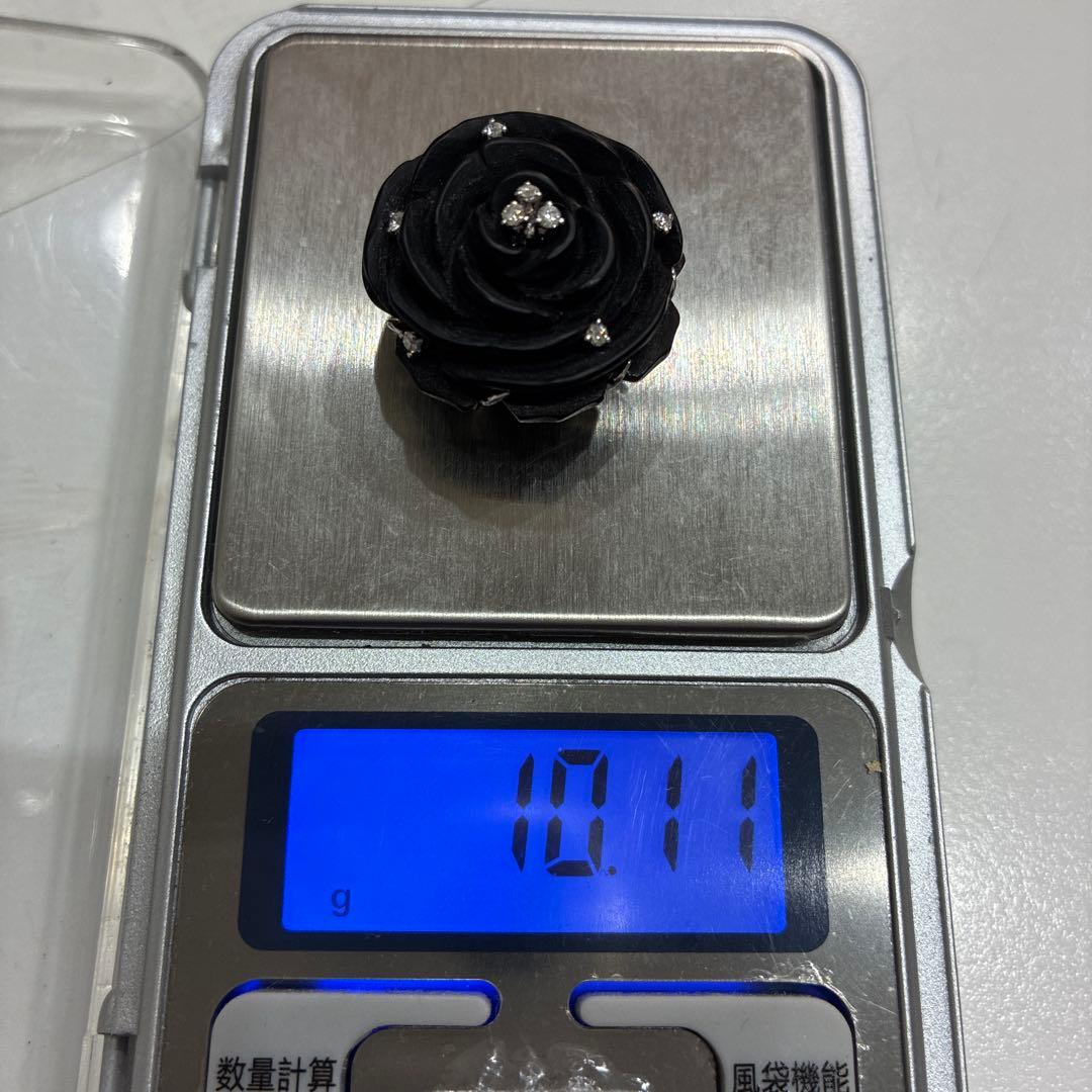 【美品】K18WG オニキス ペンダント　ブローチ2way