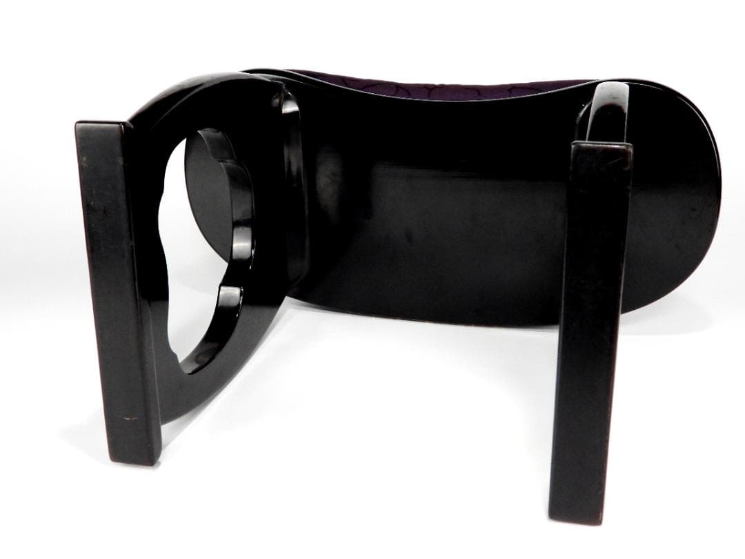 時代物 唐草金蒔絵 脇息 肘置 黒塗 木製