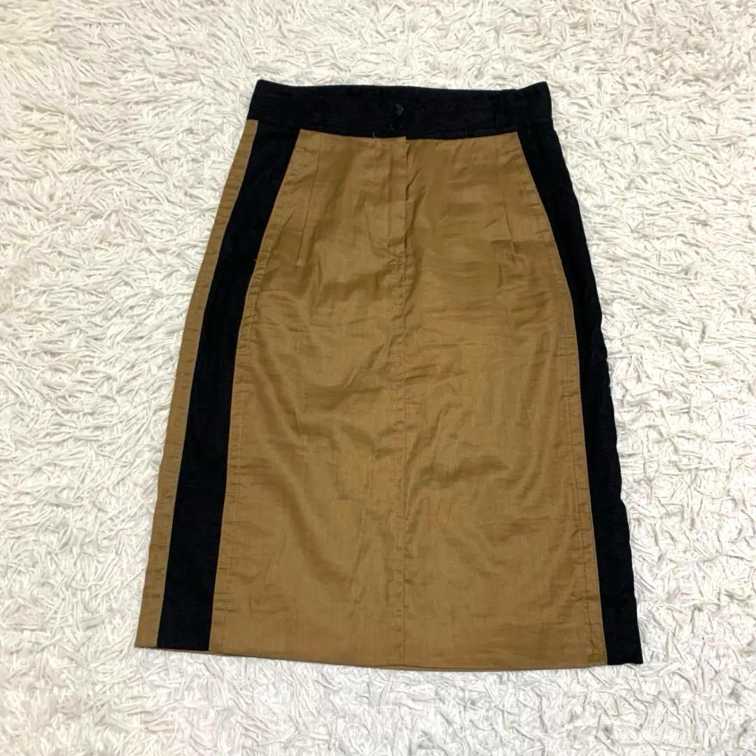 美品✨ドリスヴァンノッテン コットン リネン スカート サイドライン 34