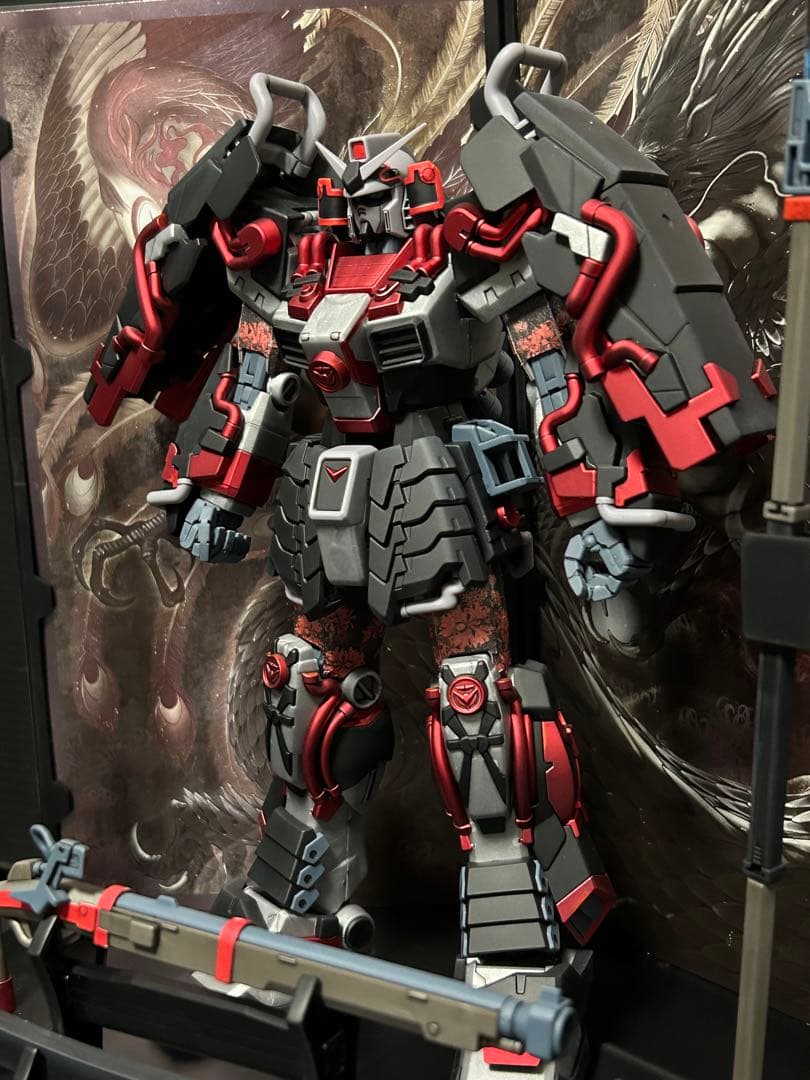 ＭＧ 1/100 真武者頑駄無 戦国の陣 黒衣大鎧 塗装品