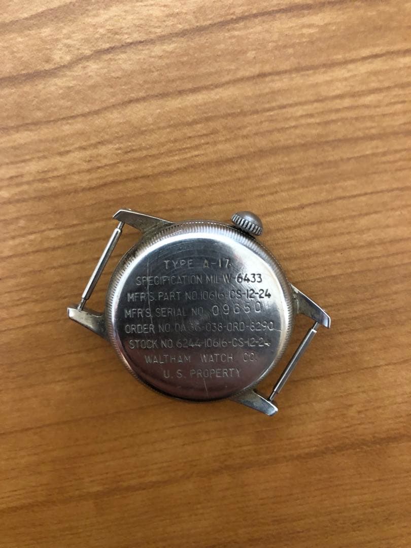 Waltham A-17 手巻き時計 ブラック ヴィンテージ ミリタリーウォッチ