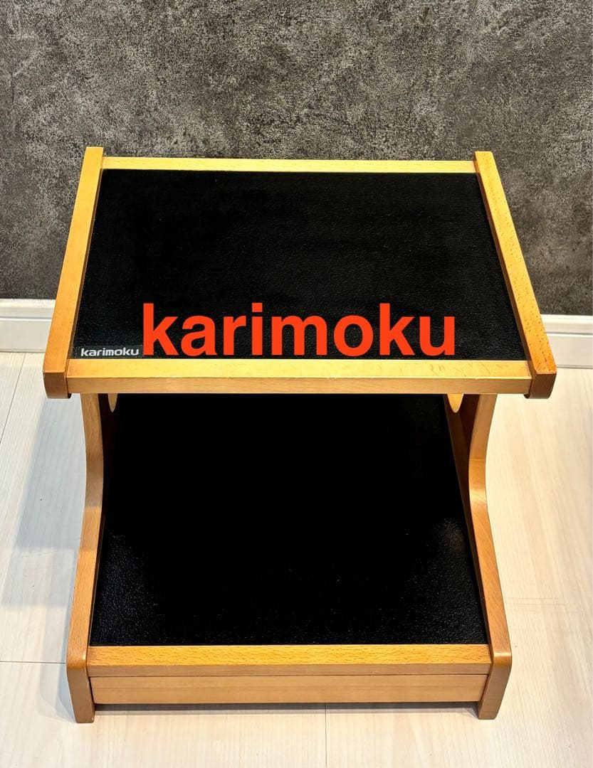 カリモク コロニアル 卓上電話台 小物置き 昭和レトロ