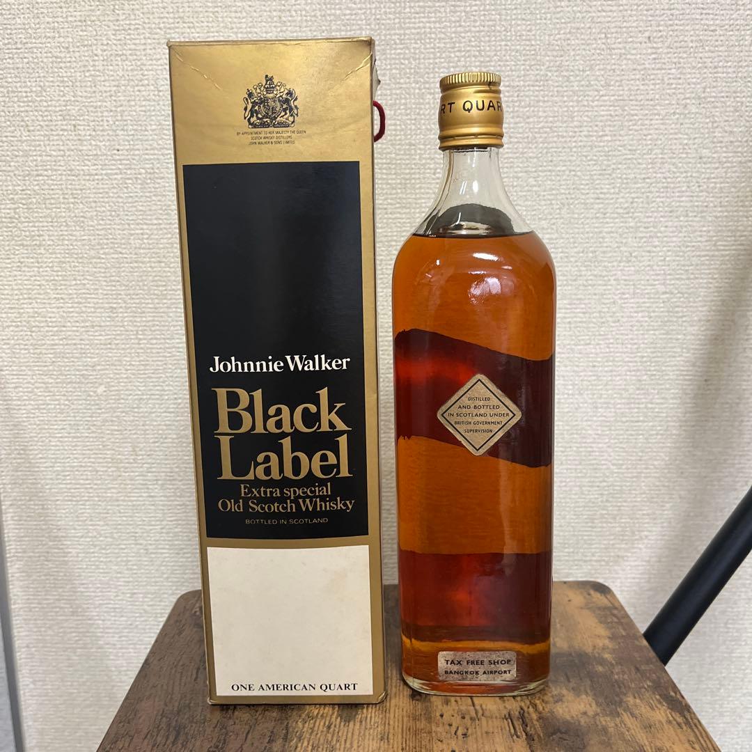 未開封　ジョニーウォーカー ブラック　金キャップ 白紋章　黒ラベル　古酒　希少