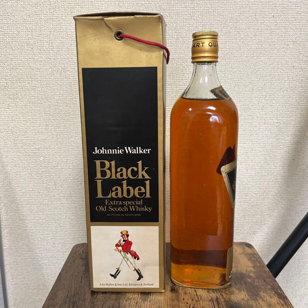 未開封　ジョニーウォーカー ブラック　金キャップ 白紋章　黒ラベル　古酒　希少