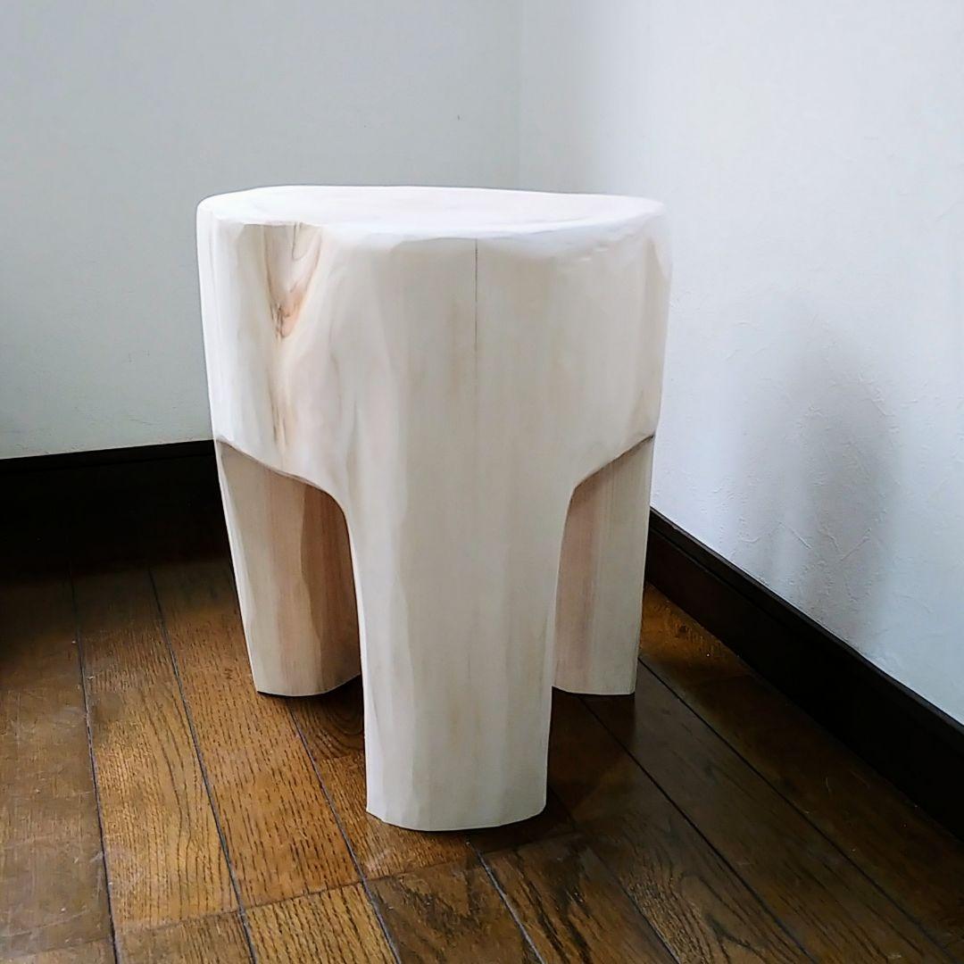丸太スツール　丸太椅子　サイドテーブル ヒノキ