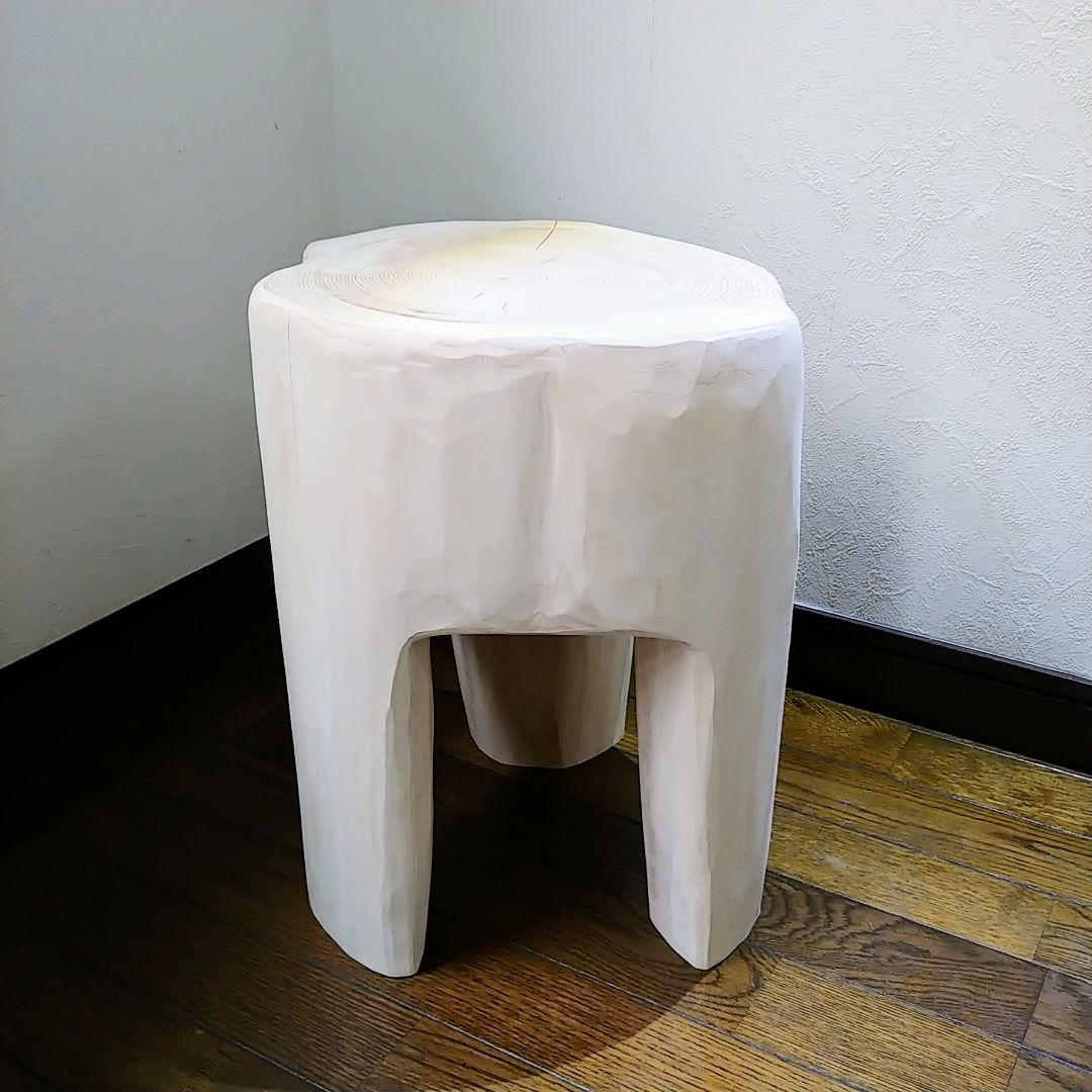 丸太スツール　丸太椅子　サイドテーブル ヒノキ