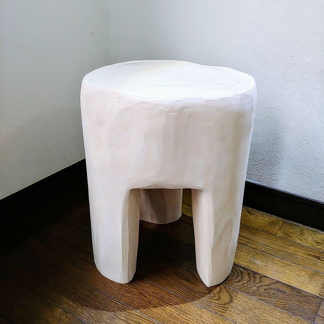 丸太スツール　丸太椅子　サイドテーブル ヒノキ