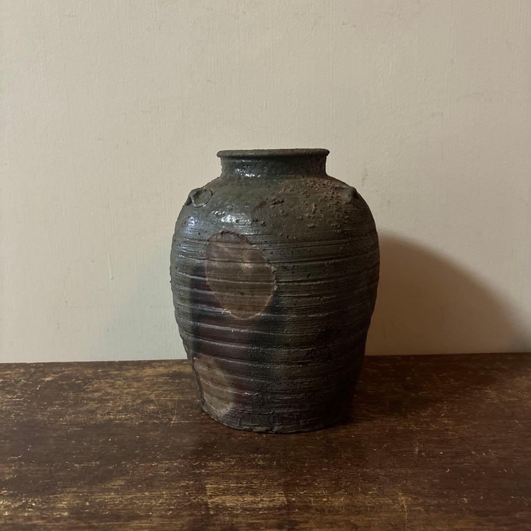 景色の良い窯変備前壺　花器　骨董　古道具　アンティーク　古民芸　古陶磁　検:李朝