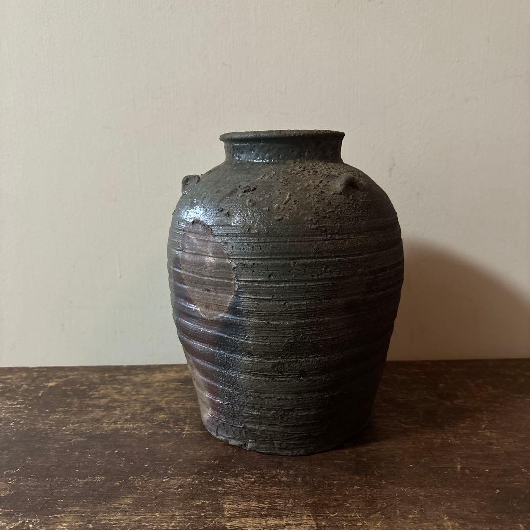 景色の良い窯変備前壺　花器　骨董　古道具　アンティーク　古民芸　古陶磁　検:李朝