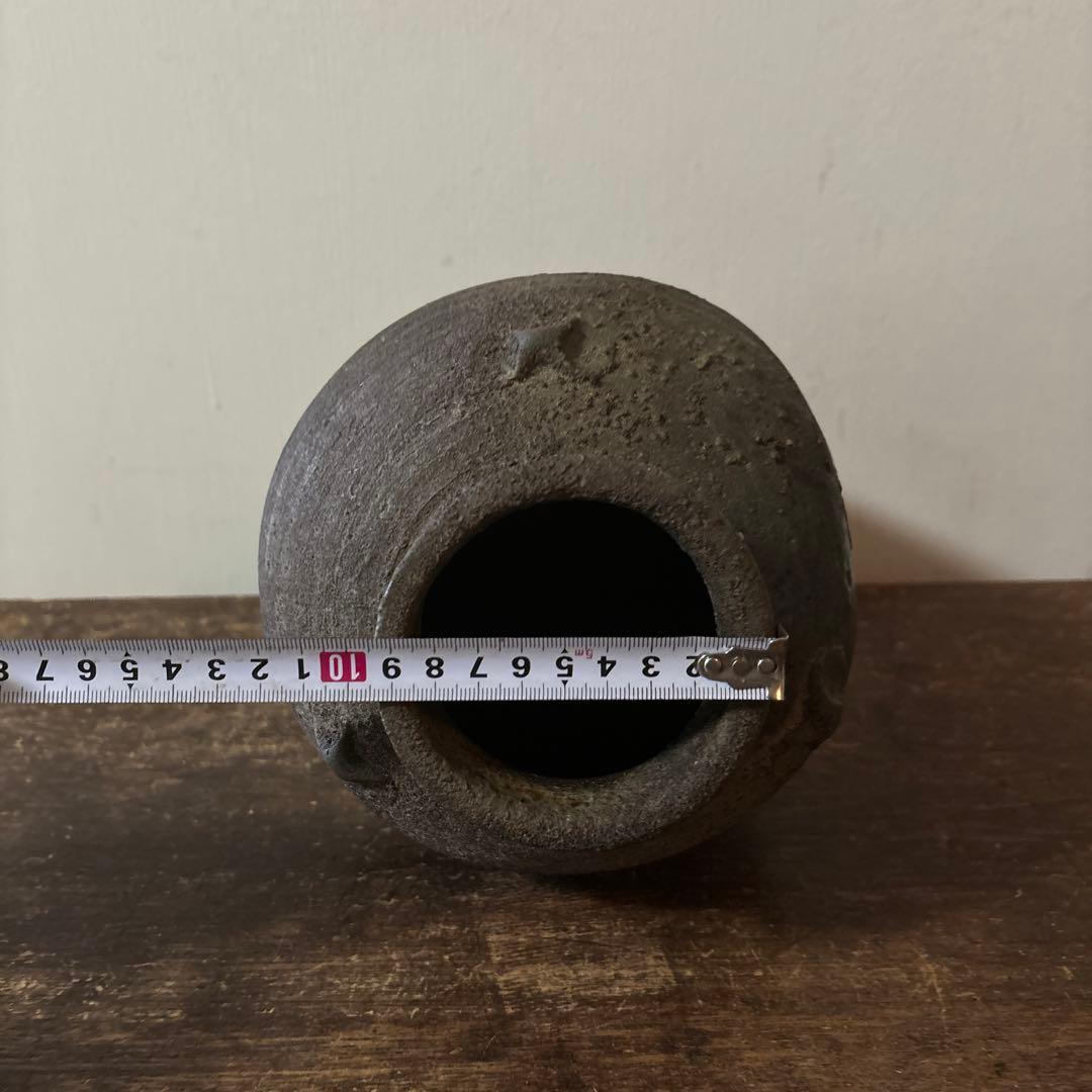 景色の良い窯変備前壺　花器　骨董　古道具　アンティーク　古民芸　古陶磁　検:李朝