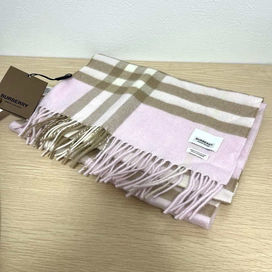 最終値下げ【新品】バーバリー アウトレットセレクト チェック ピンク マフラー