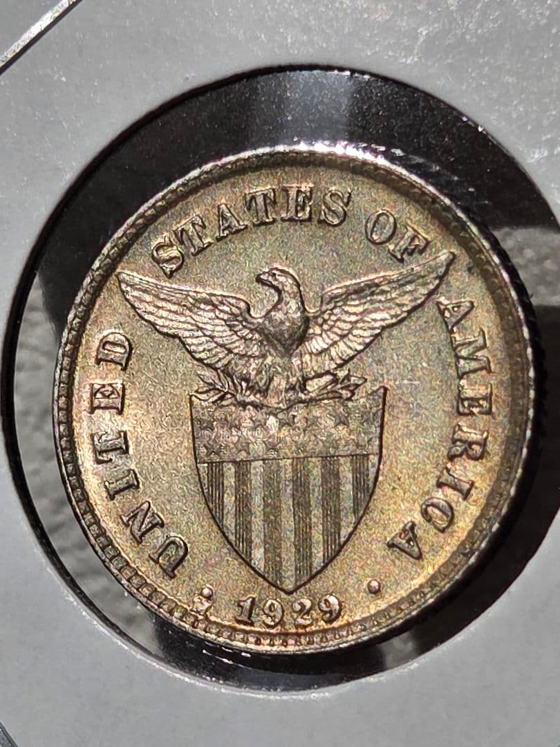(稀少な状態)アメリカ合衆国統治下　フィリピン　20センタボ銀貨　1929 M