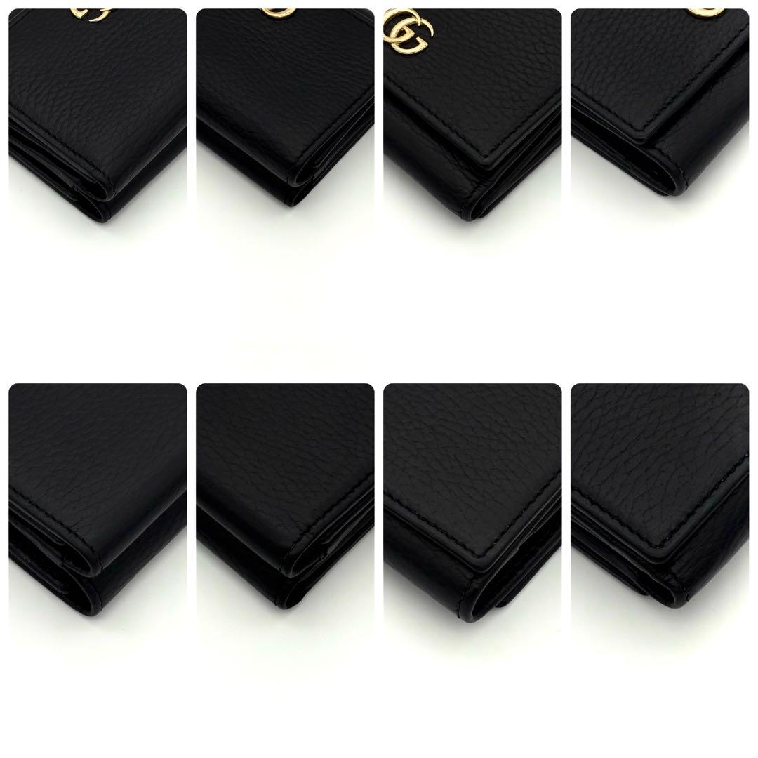 グッチ 折財布 GGマーモント プチマーモント ブラック ゴールド 2453