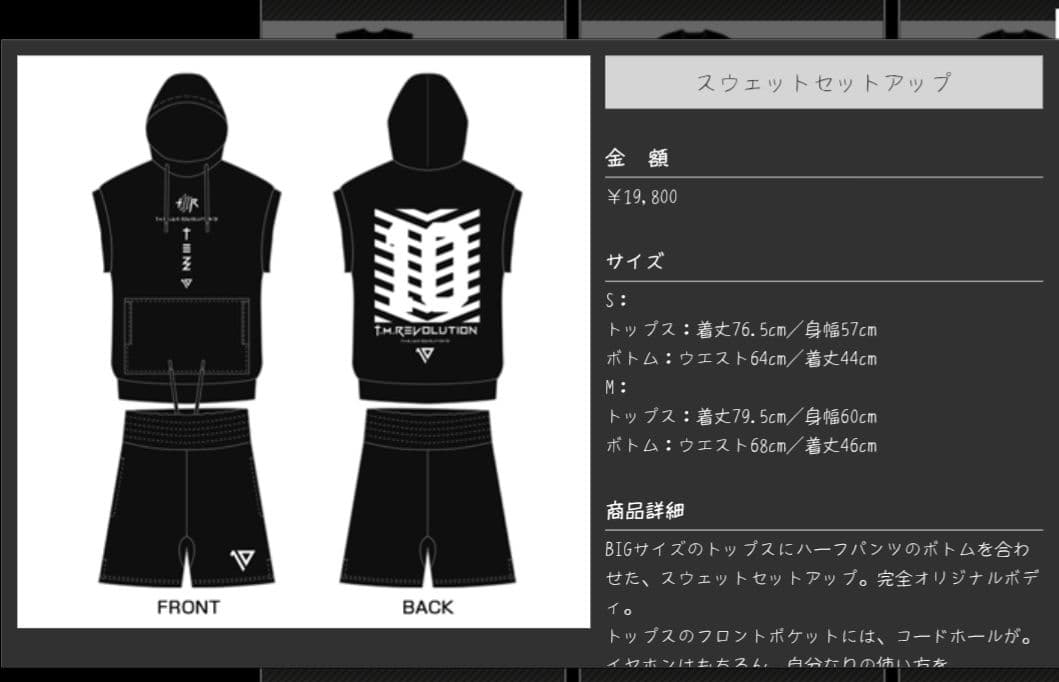 【匿名配送】T.M.Revolution　スウェットセットアップ　Mサイズ