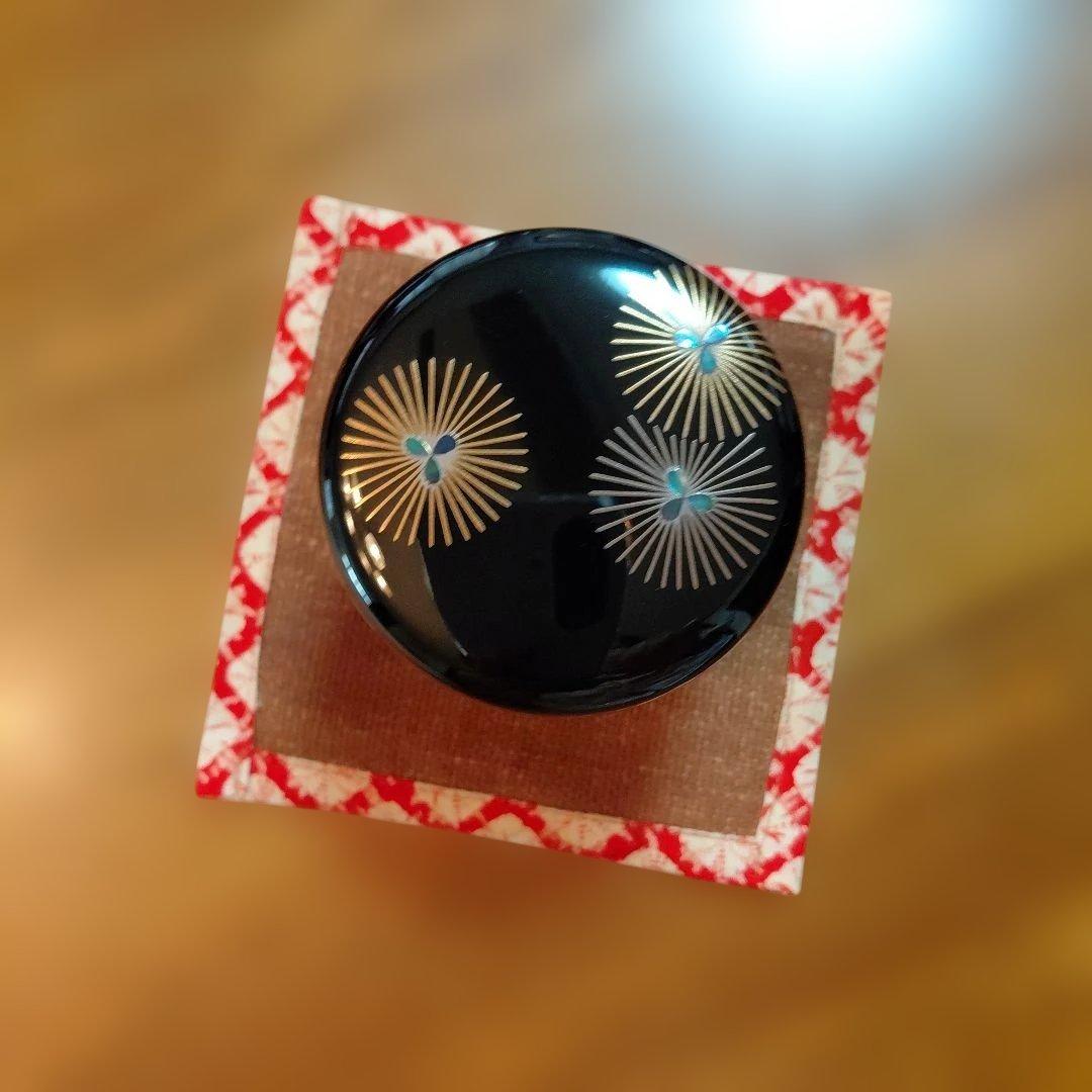 茶道具　なつめ　唐松蒔絵　中棗　松雲　輪島塗　木箱入り