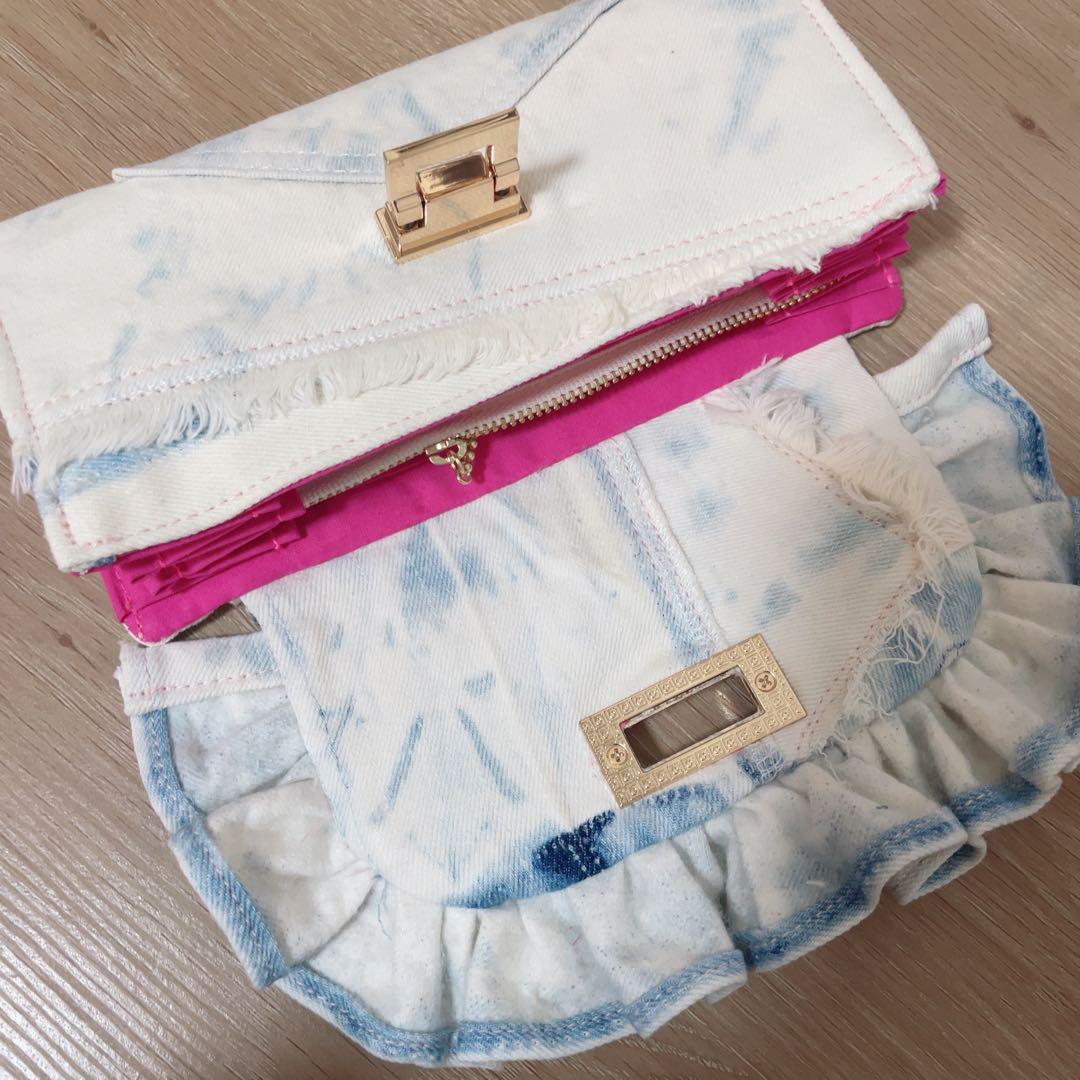 デニム リメイク フリル ウォレット