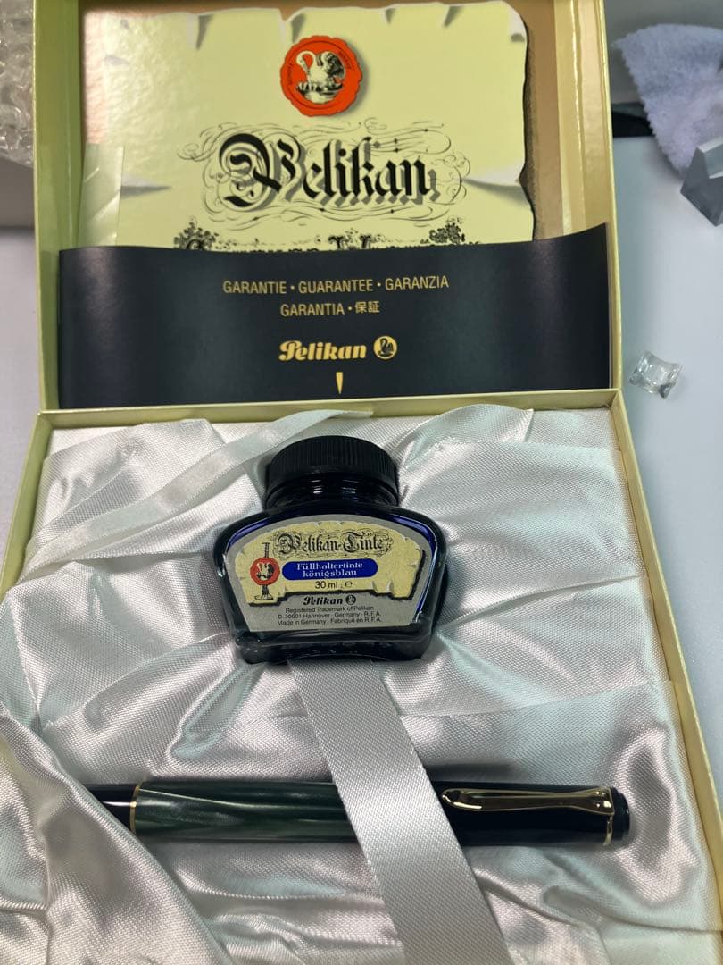 Pelikan　ペリカン　M200　グリーンマーブル　旧型　M-nib　雛2羽