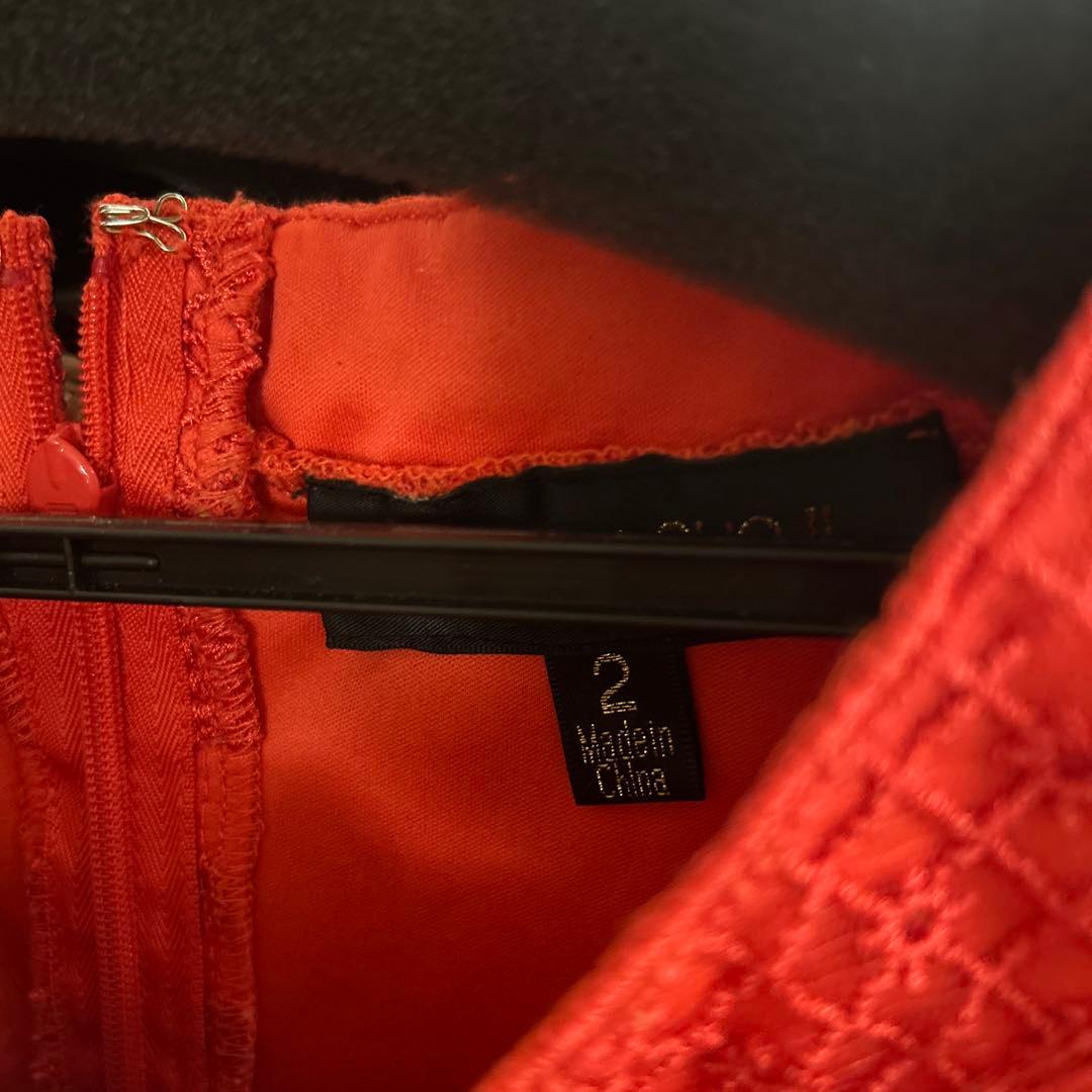 【美品】タダシショージ　タイトドレス　サイズ 2 赤　ピンク味のあるレッド