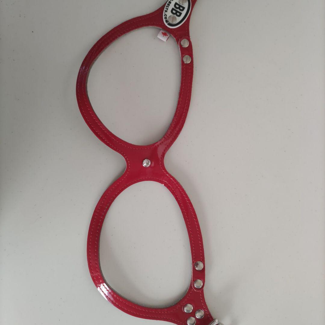 バディベルト ハ－ネスBBベルト ６号エナメル！レッド スワロフスキー付き