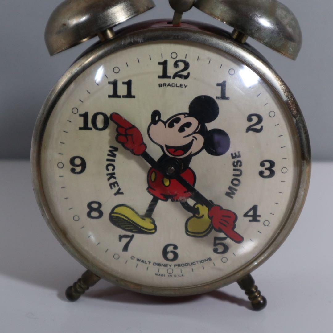 【動作OK】BRADLEYその② 1960～70年ミッキー ゼンマイ目覚まし時計