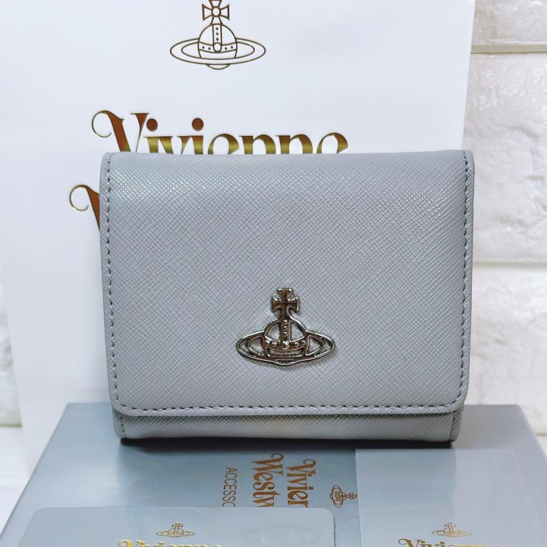 【ショッパー付き】新品 ヴィヴィアン・ウエストウッド　三つ折り財布 グレー