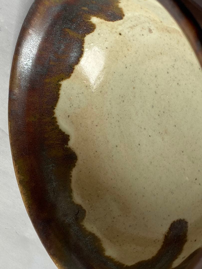 ♦民藝 ぐい呑み 益子焼 流し掛け 酒器 昭和時代初期 作品 古美術 骨董品