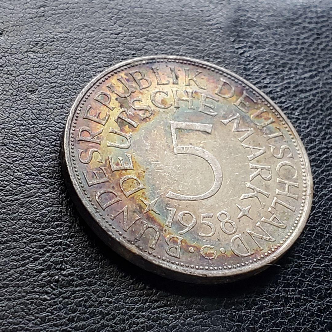860.　1958年　銀貨　ドイツ　5マルク　