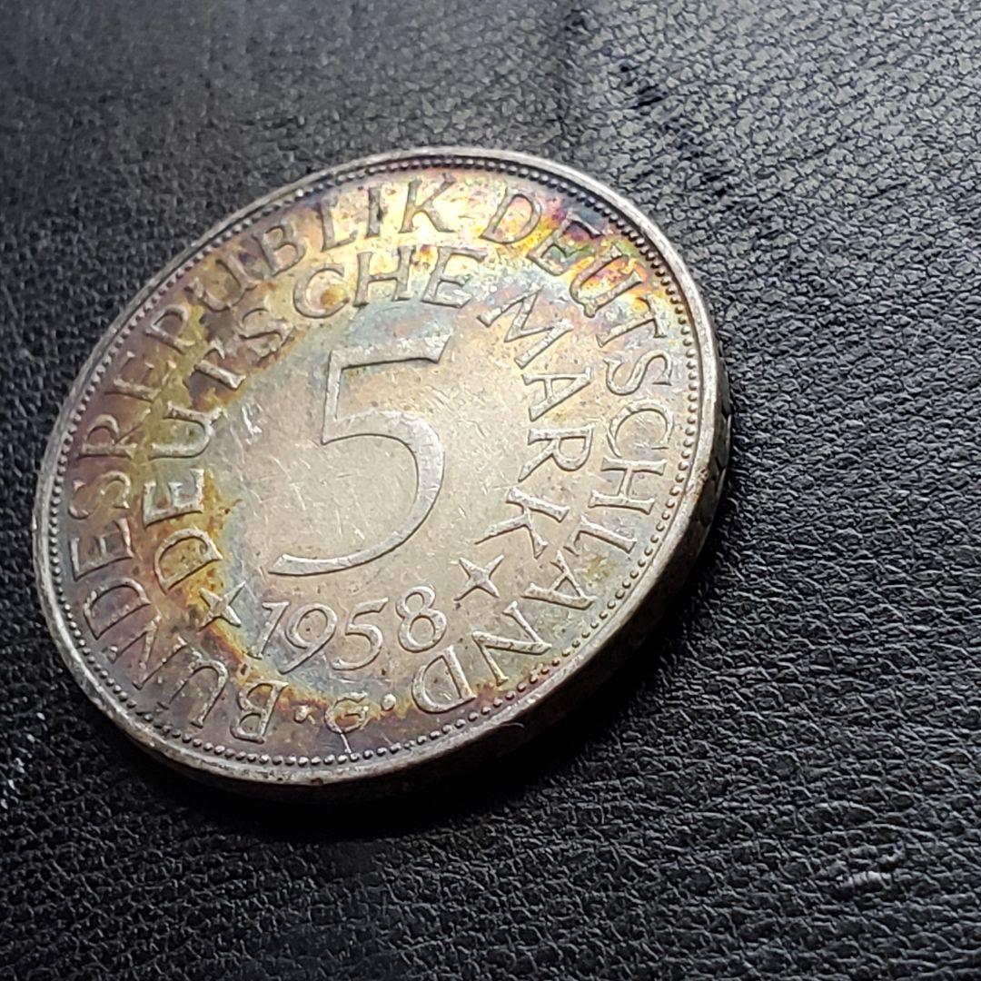 860.　1958年　銀貨　ドイツ　5マルク　