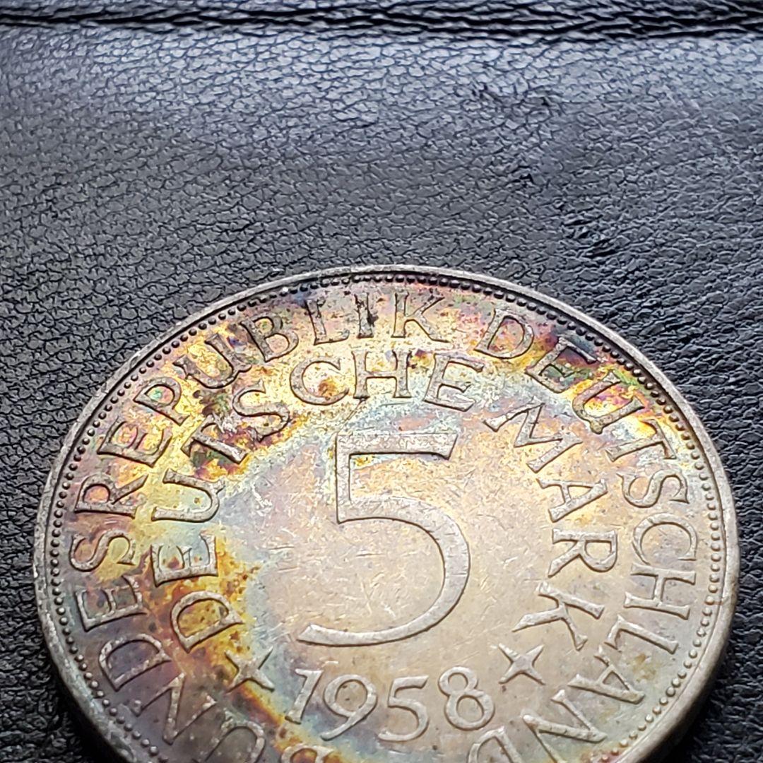 860.　1958年　銀貨　ドイツ　5マルク　