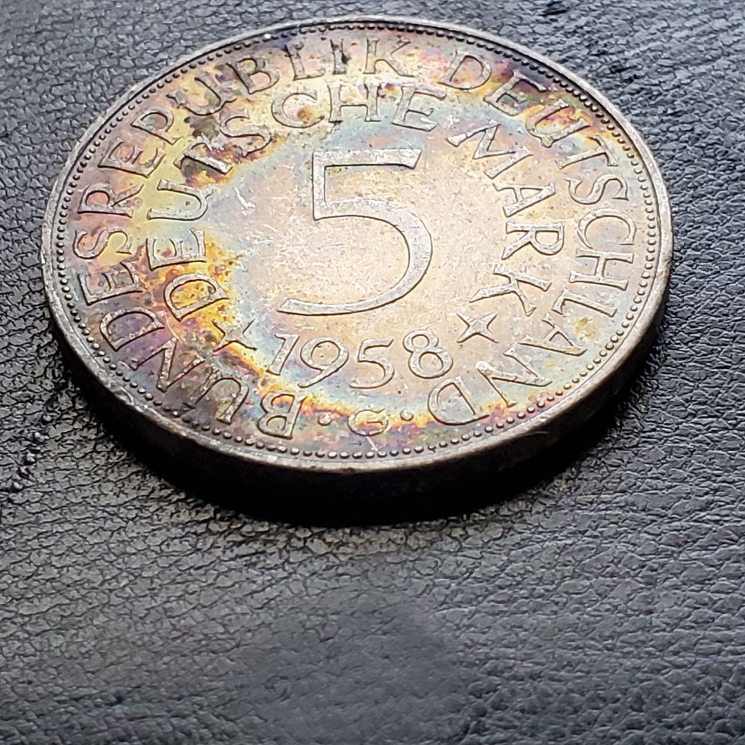 860.　1958年　銀貨　ドイツ　5マルク　