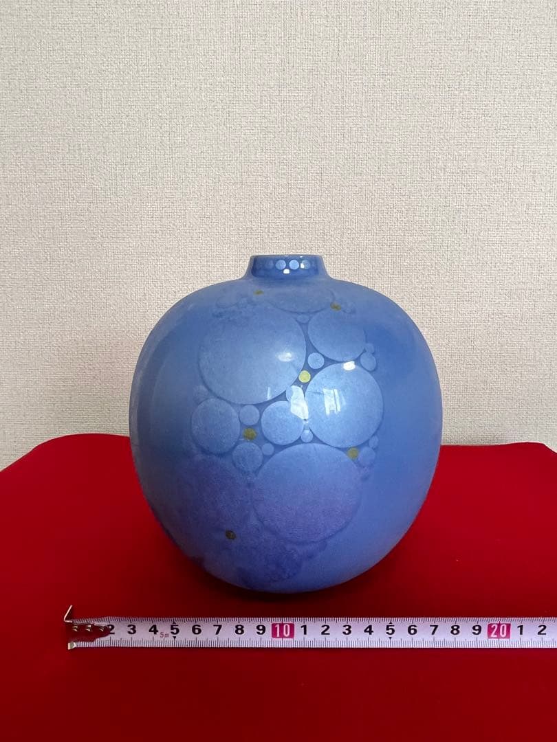 中田一於 淡青 釉裏銀彩 壺 N41 日本工芸会正会員 九谷焼