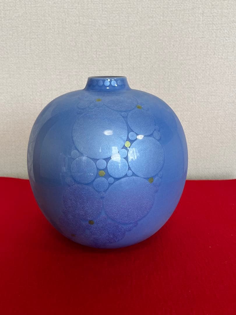 中田一於 淡青 釉裏銀彩 壺 N41 日本工芸会正会員 九谷焼