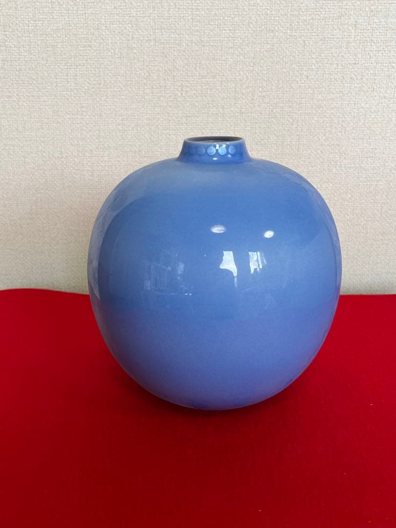 中田一於 淡青 釉裏銀彩 壺 N41 日本工芸会正会員 九谷焼