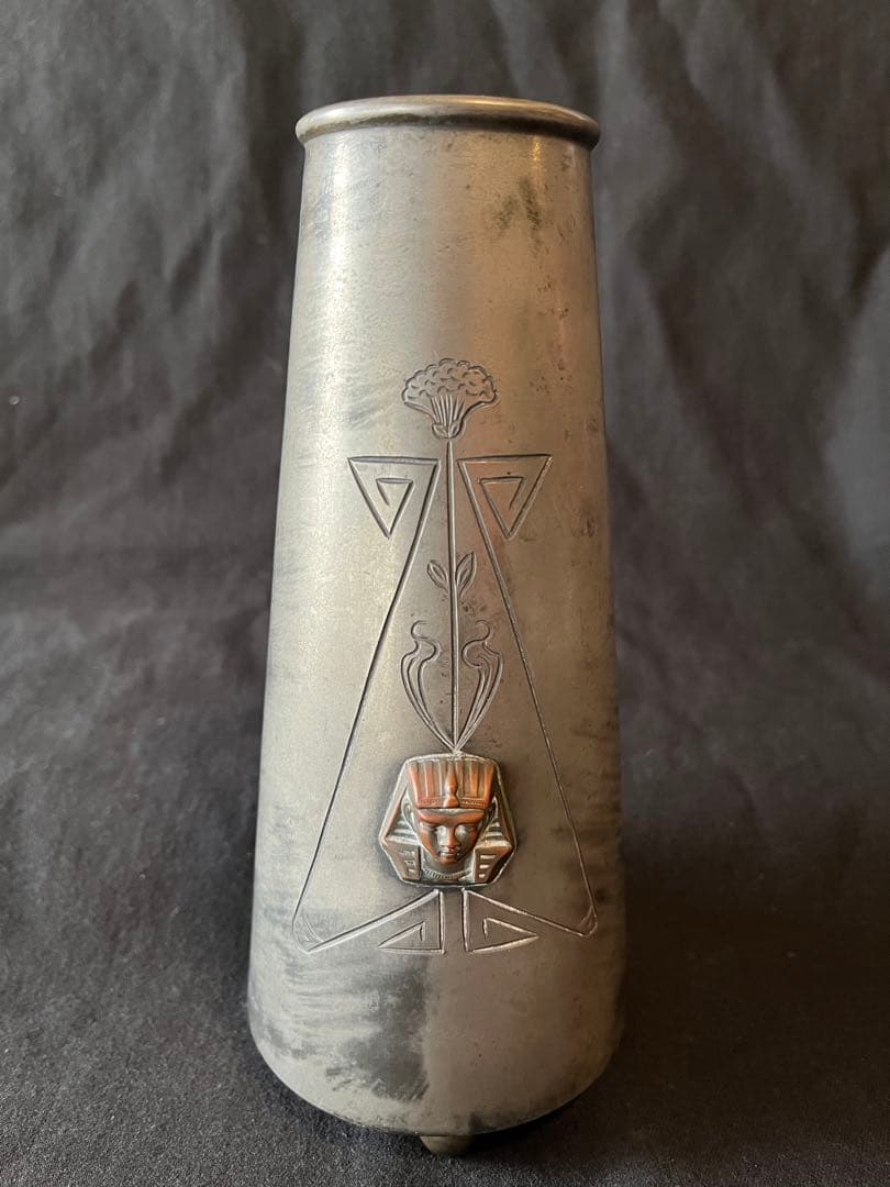 激レア！アールデコ期エジプトブームの真鍮製花瓶 まさに時代の証人