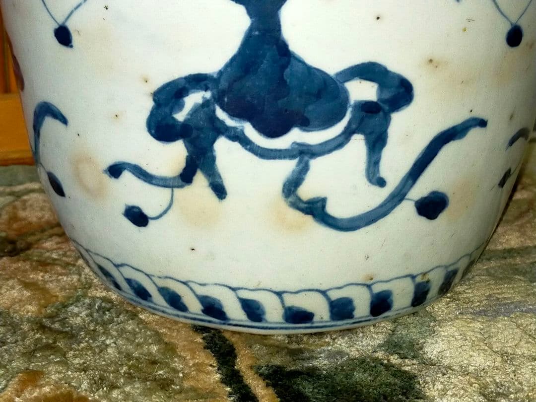 ♥時代　染付♥　水指　茶道具　骨董　古玩