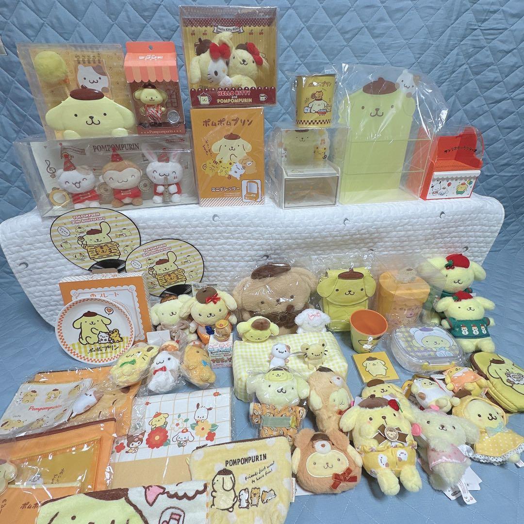 サンリオ❣️激レア　ポムポムプリン　ぬいぐるみ　チェスト　ポーチ　タオル　おまとめ