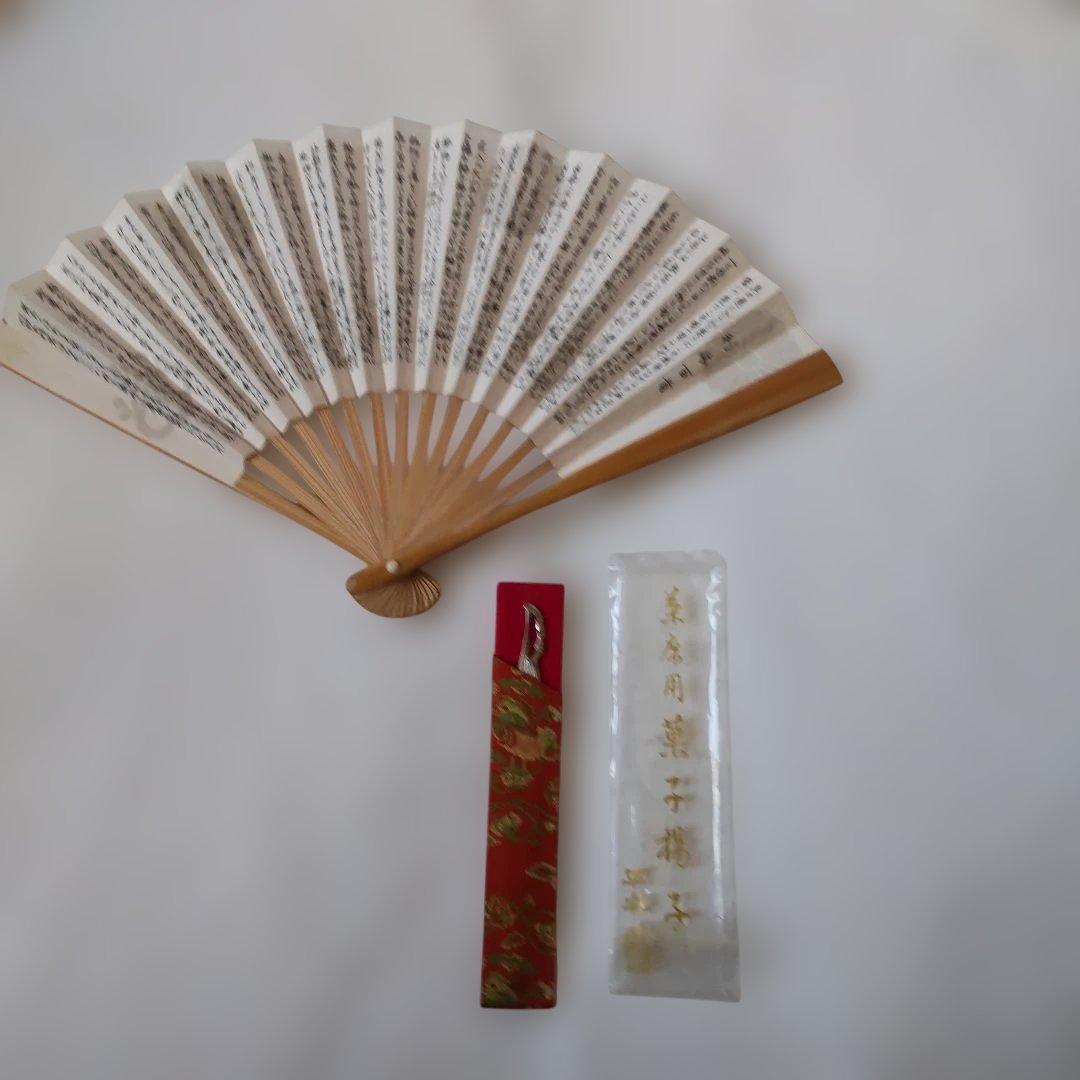 茶道用 帛紗 佐保路 当世柿 友禅染 清水公照 富久紗 楊子・扇子セット 新品