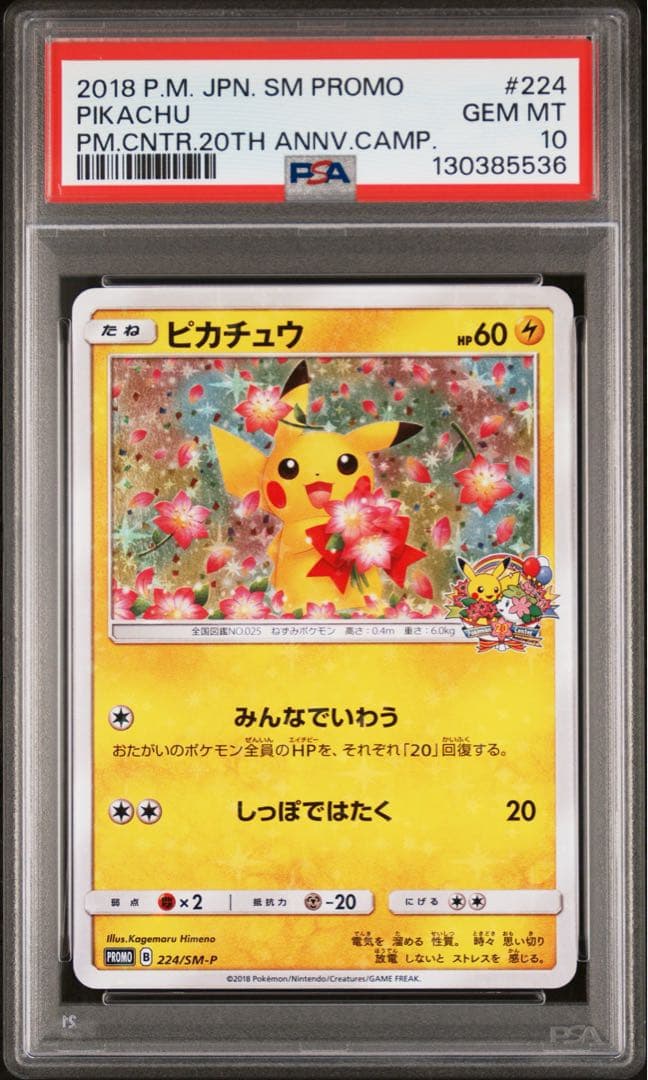 【PSA10】ポケモンカード ピカチュウ みんなでいわう 20th プロモ