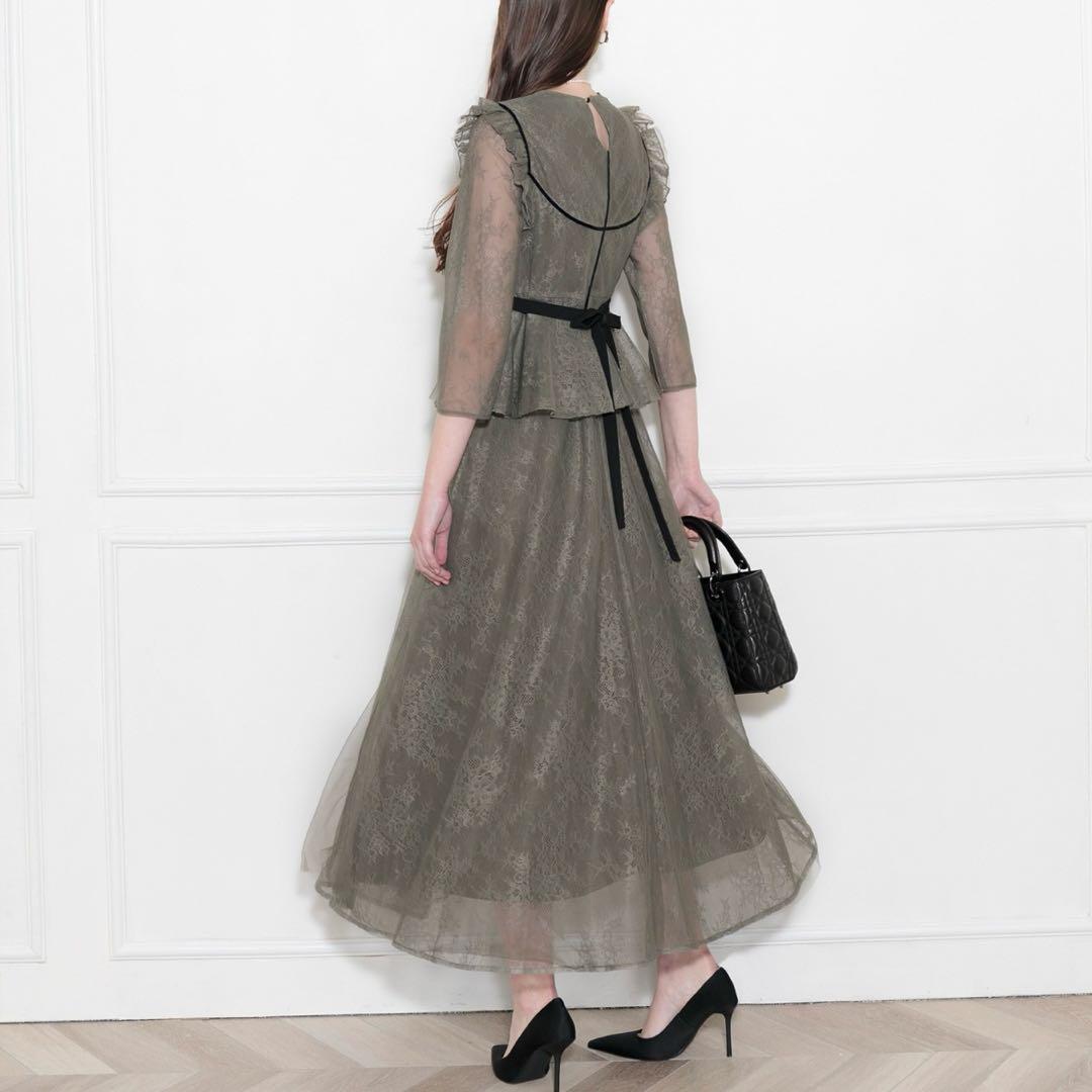 〜9/21値下げ) Leja 総レース花柄ロングワンピースドレス