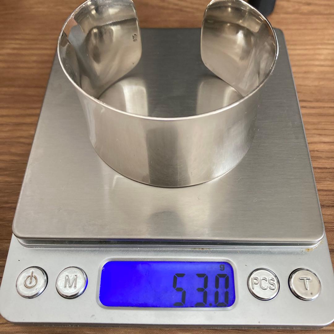 53g シルバー925 プレーン ワイドバングル カフ